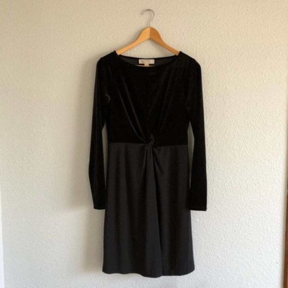 MICHAEL Michael Kors Black Matte/Velvet Dress NWT